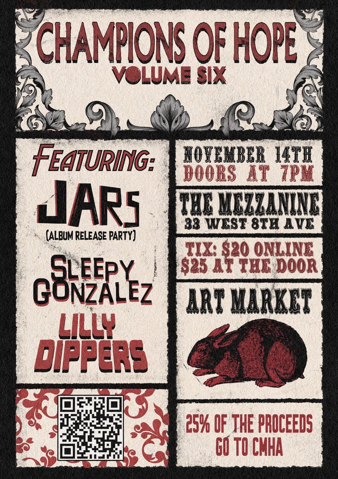 Champions of Hope Volume Six poster for CMHA at The Mezzanine