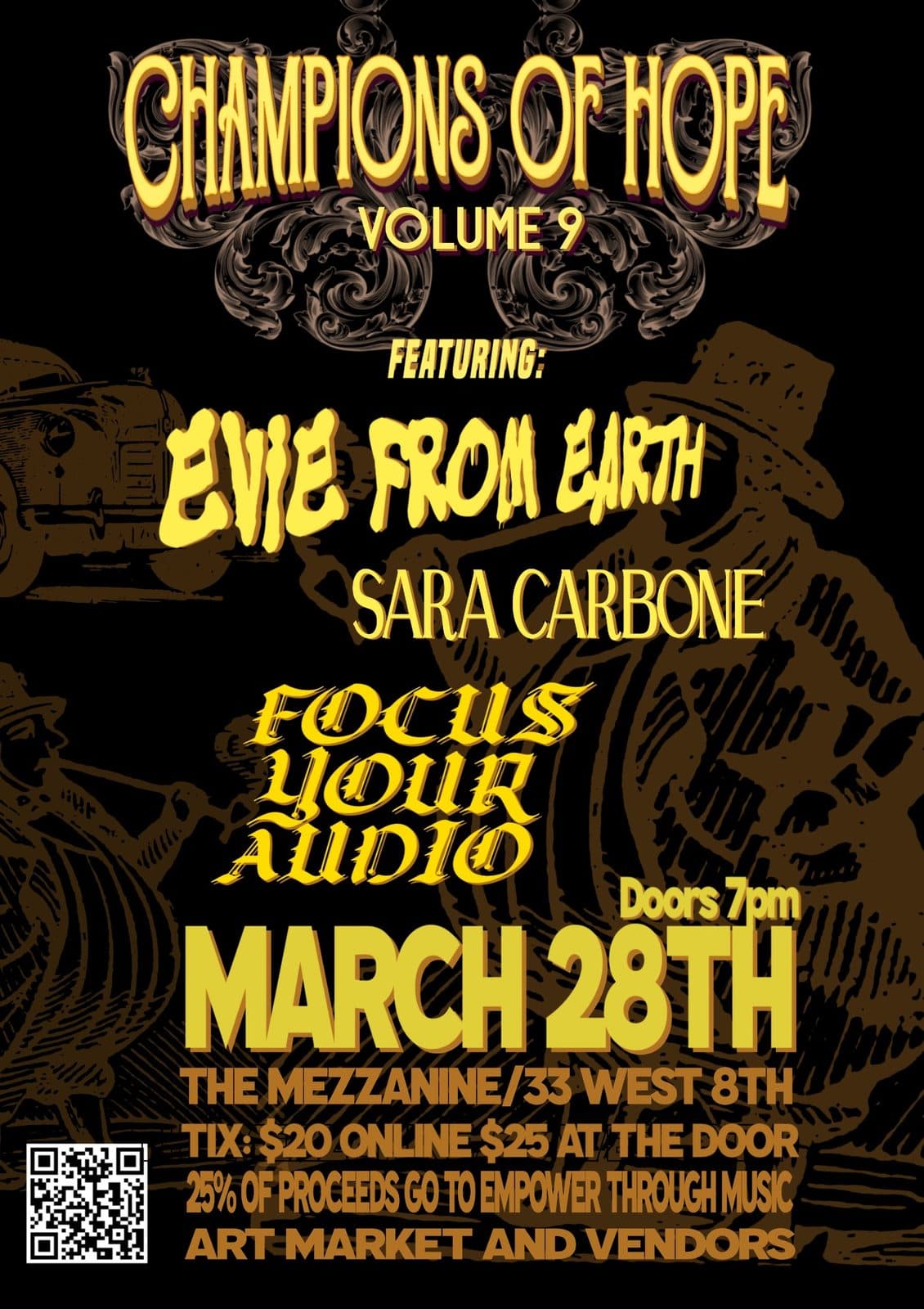 Champions of Hope Volume 9 poster for Empower Through Music at The Mezzanine